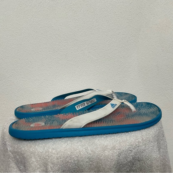 Adidas Adissage Pink, Blue Swirl Flip Flop Sandals Size 10 Beach Pool Summer - Picture 1 of 5